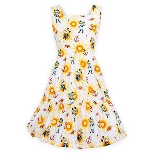 Girls Disney Cruise Line Sleeveless  White Yellow Sun Minnie Mouse Dress